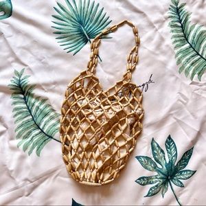 MANGO beaded wood bag